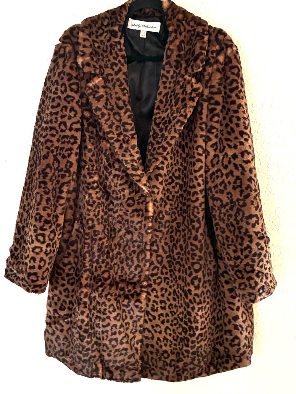 Sebby Collection Soft Leopard Print Faux Fur Coat Wmn’s XXL Snap Front Mob Wife